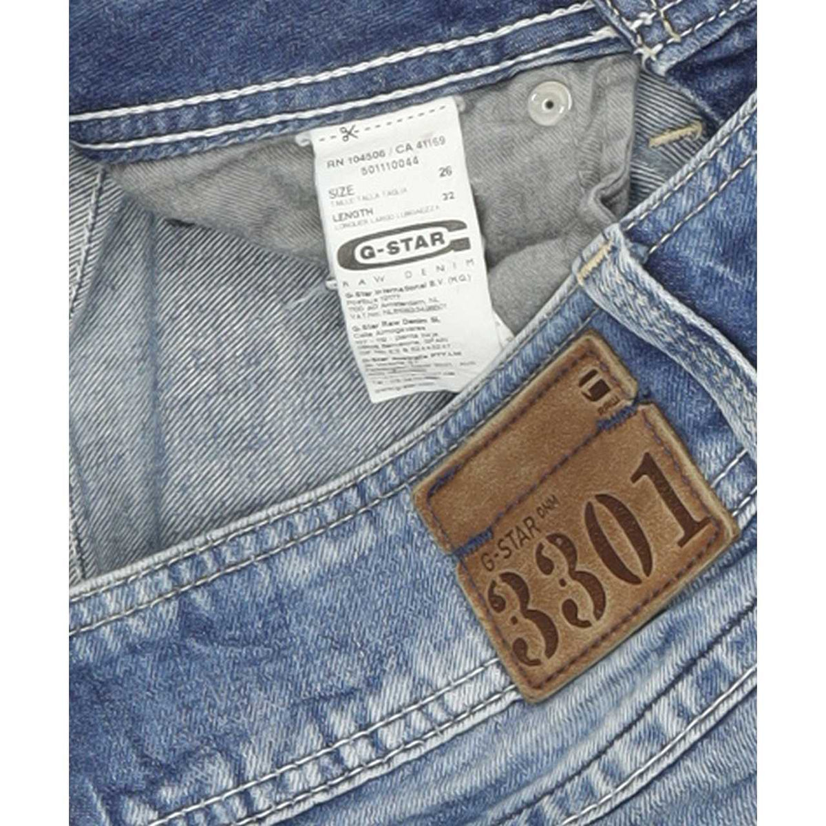 G-Star Ford Women Blue Straight Regular Stretch Jeans W26 L32