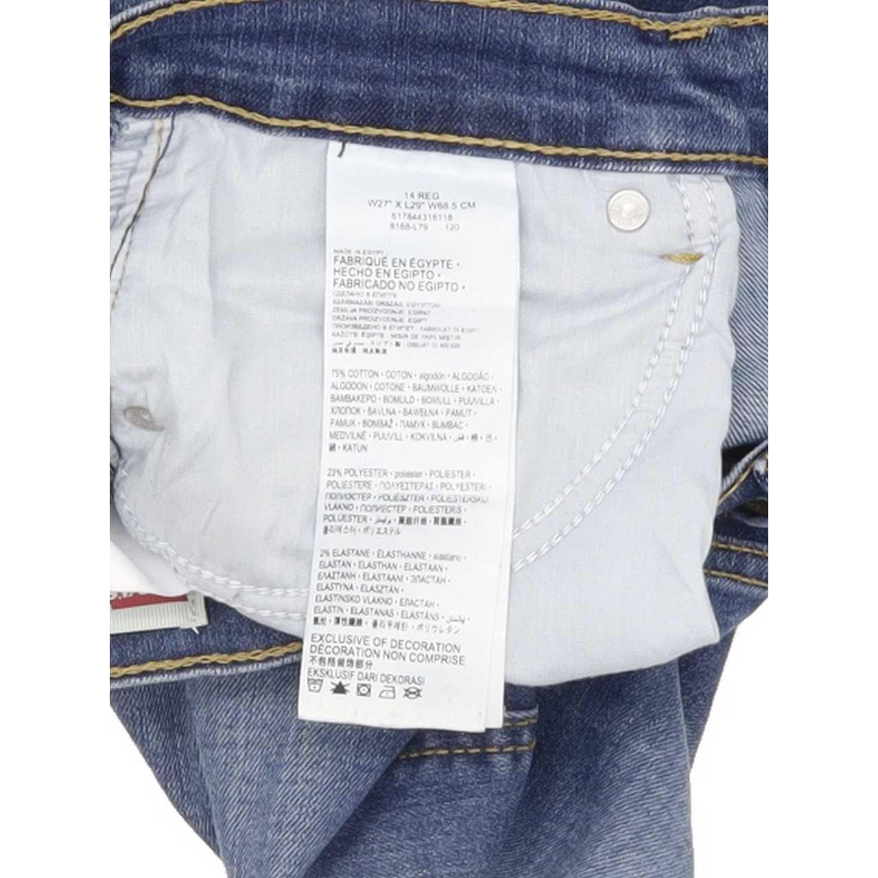 Levi's 511 Men Blue Straight Slim Stretch Jeans W27 L29