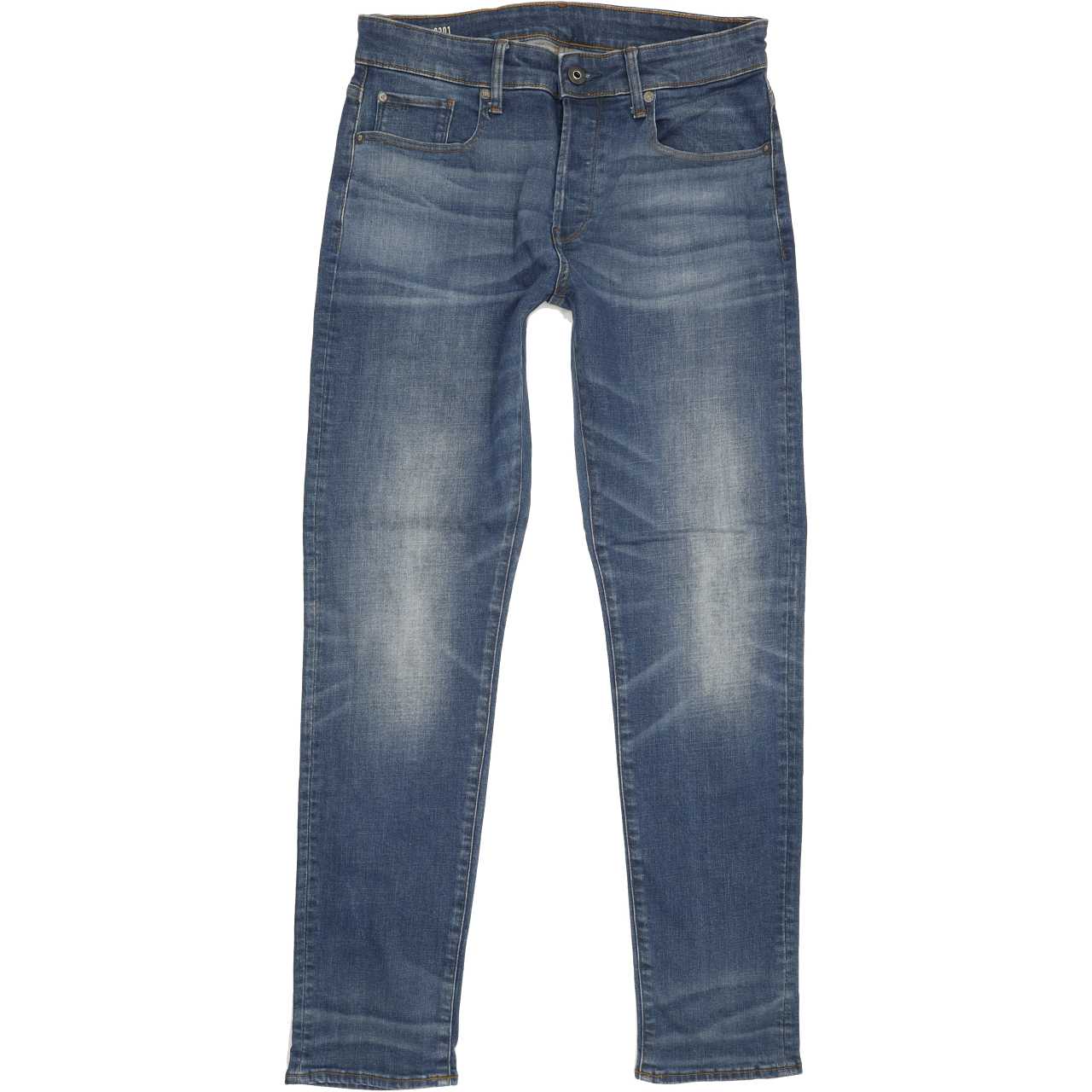 G-Star 3301 Men Blue Straight Slim Stretch Jeans W30 L30