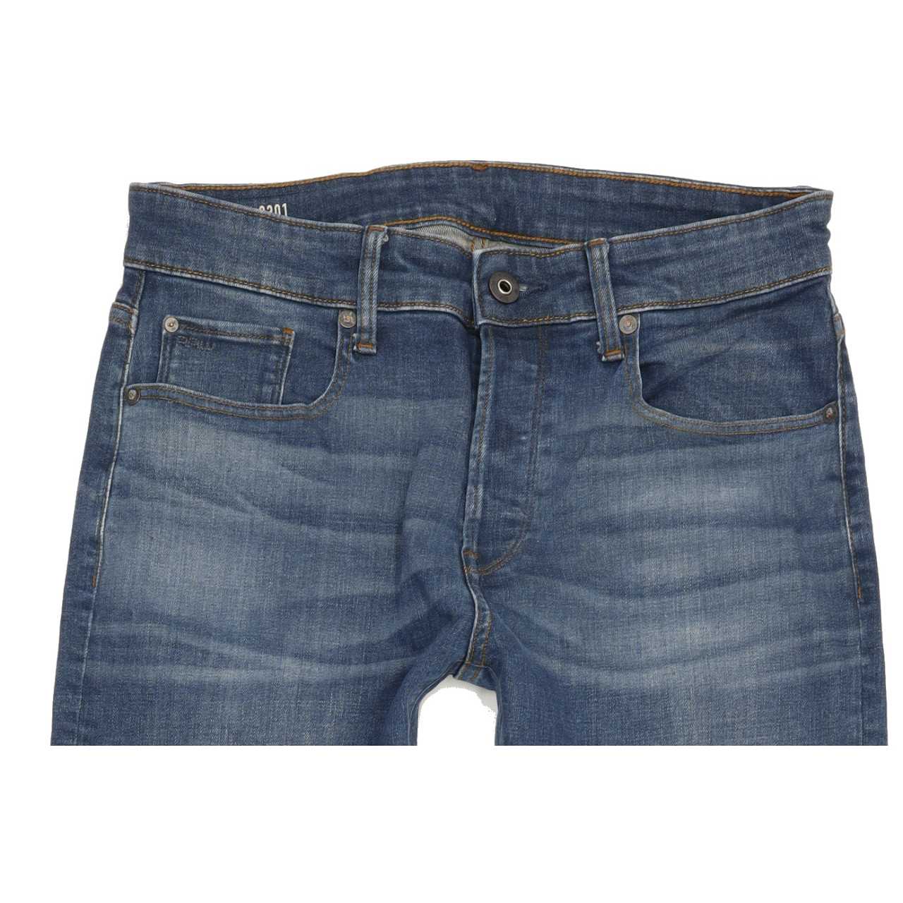 G-Star 3301 Men Blue Straight Slim Stretch Jeans W30 L30