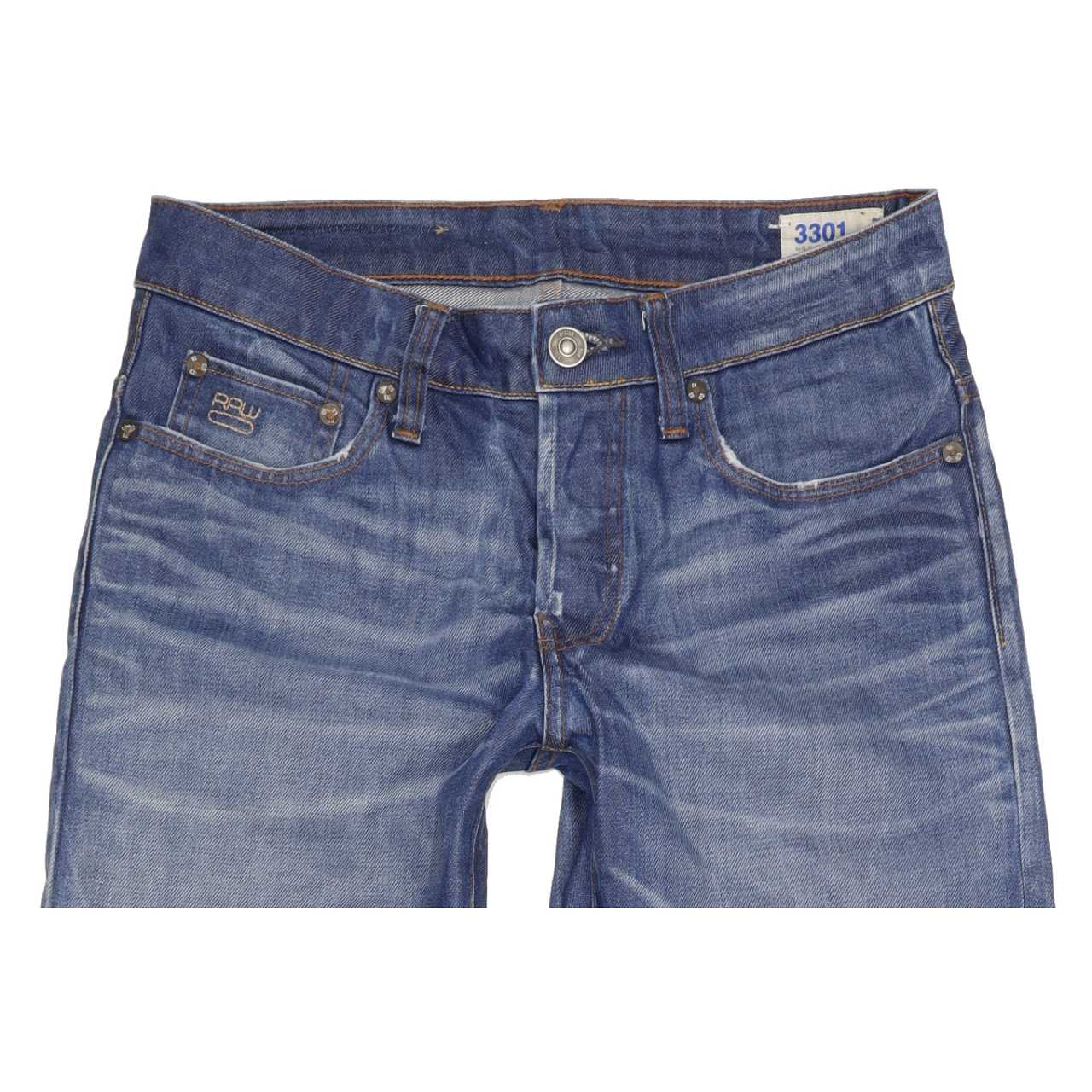 G-Star 3301 Men Blue Tapered Slim Jeans W29 L34