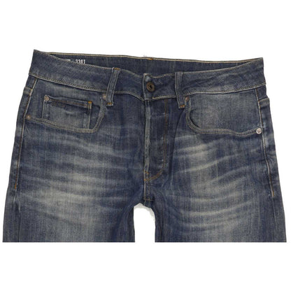 G-Star 3301 Men Blue Straight Slim Stretch Jeans W30 L30