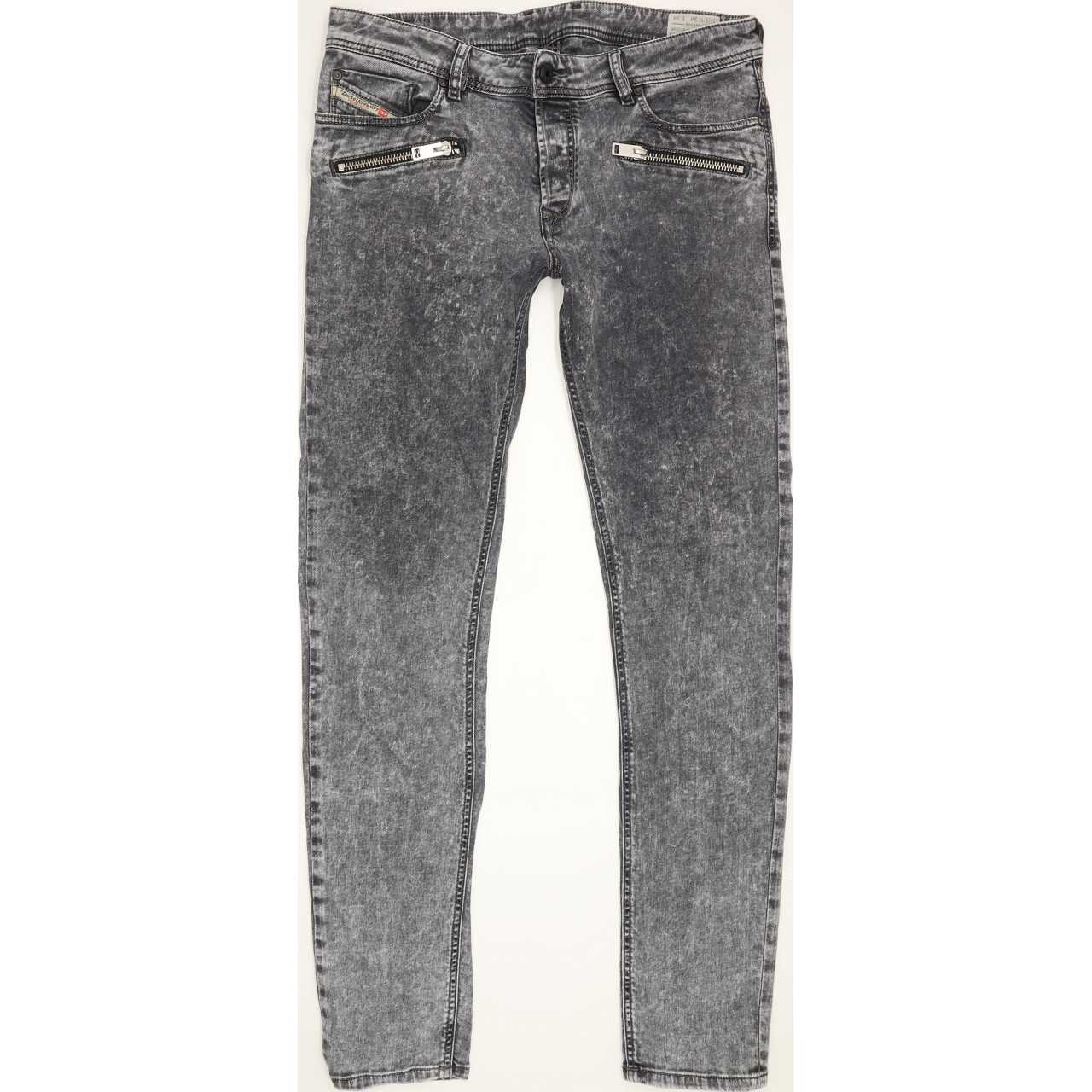 Diesel Sleenker-Zip Men Grey Skinny Slim Stretch Jeans W34 L34