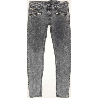 Diesel Sleenker-Zip Men Grey Skinny Slim Stretch Jeans W34 L34