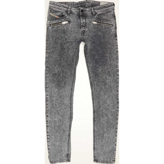 Diesel Sleenker-Zip Men Grey Skinny Slim Stretch Jeans W34 L34