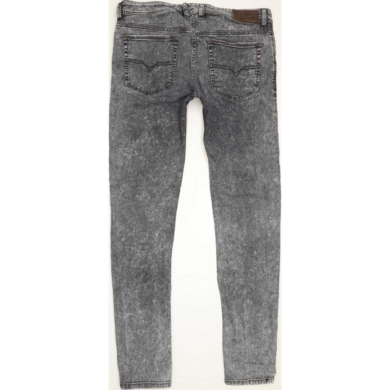 Diesel Sleenker-Zip Men Grey Skinny Slim Stretch Jeans W34 L34