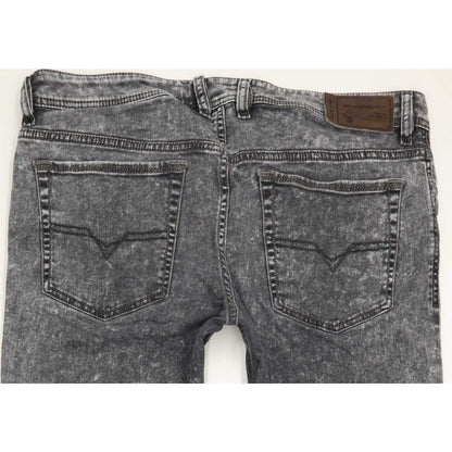 Diesel Sleenker-Zip Men Grey Skinny Slim Stretch Jeans W34 L34