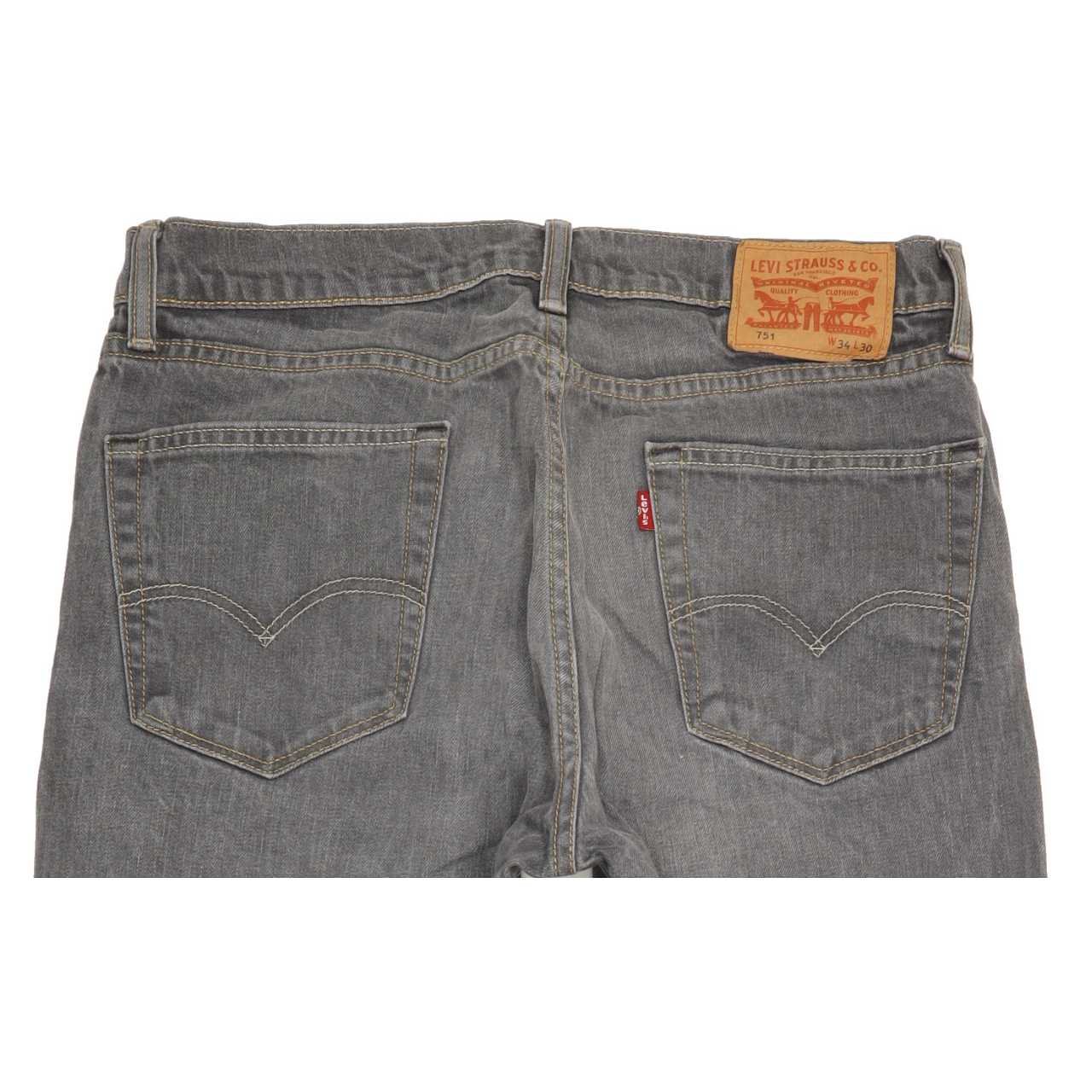 Levi's 751 Men Grey Straight Regular Stretch Jeans W34 L29