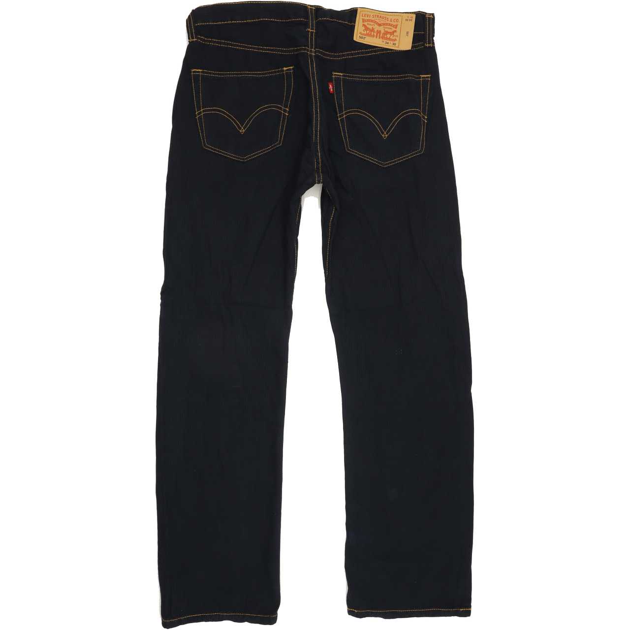 Levi's 501 Men Navy Straight Regular Trousers W34 L30