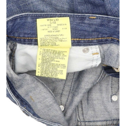 Wrangler Clyde Men Blue Straight Regular Jeans W34 L33