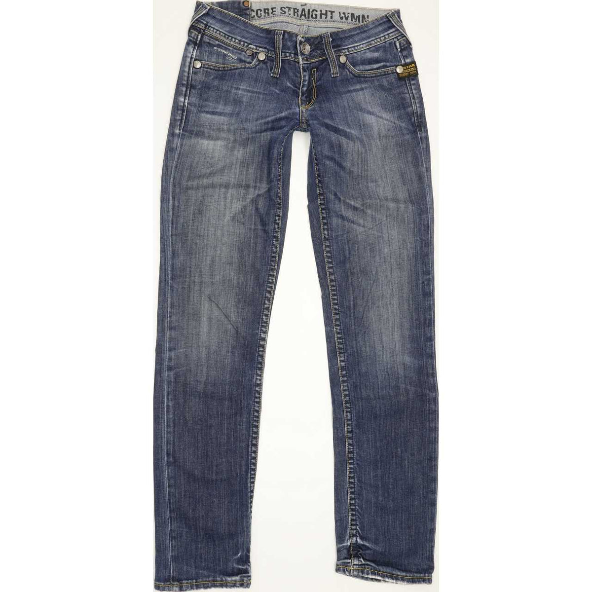 G-Star Core Women Blue Straight Slim Stretch Jeans W27 L30