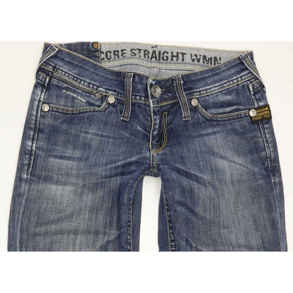 G-Star Core Women Blue Straight Slim Stretch Jeans W27 L30