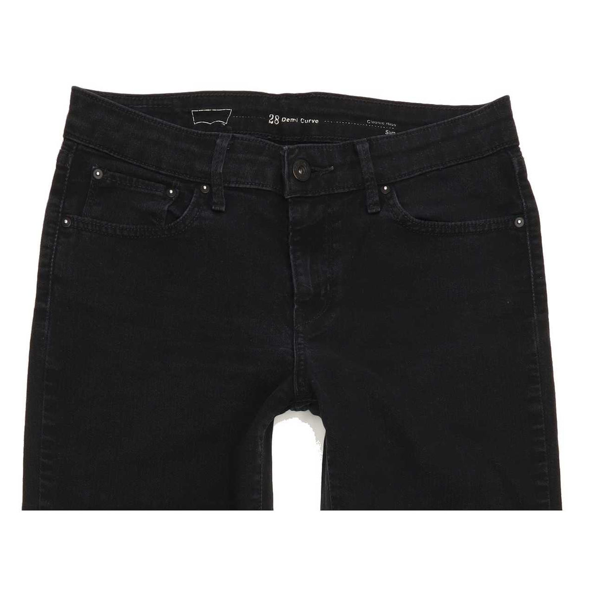 Levi's Demi Curve Women Black Straight Classic Stretch Jeans W28 L31