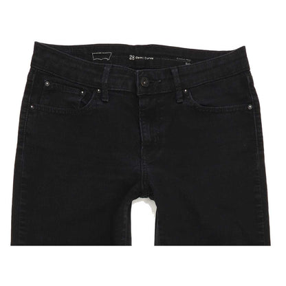 Levi's Demi Curve Women Black Straight Classic Stretch Jeans W28 L31