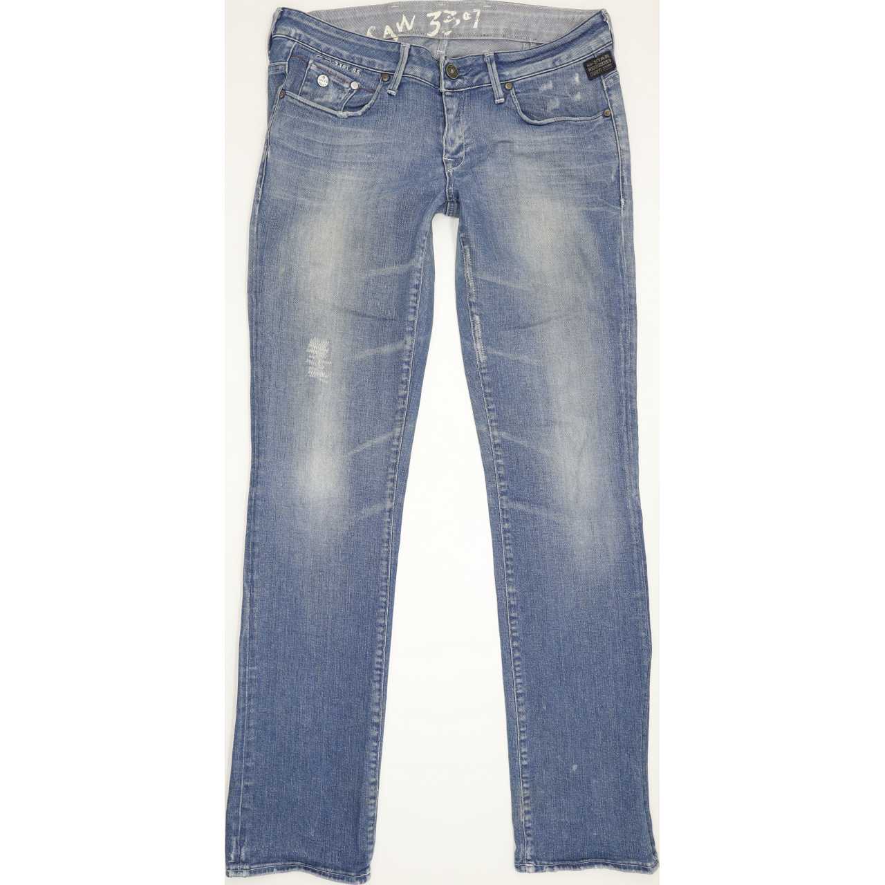G-Star 3301 Men Blue Straight Slim Jeans W30 L33