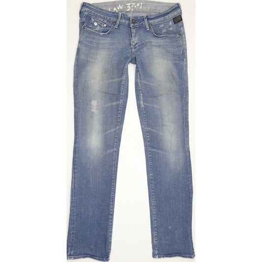 G-Star 3301 Men Blue Straight Slim Jeans W30 L33