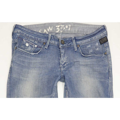 G-Star 3301 Men Blue Straight Slim Jeans W30 L33