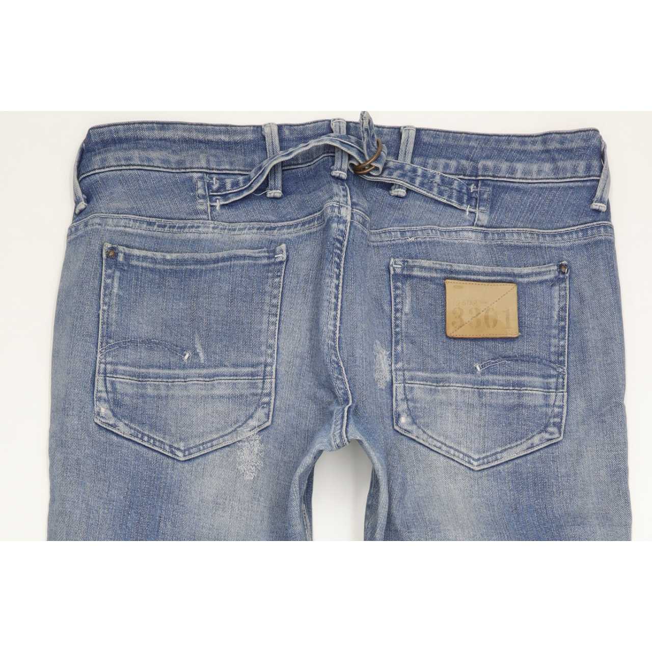 G-Star 3301 Men Blue Straight Slim Jeans W30 L33