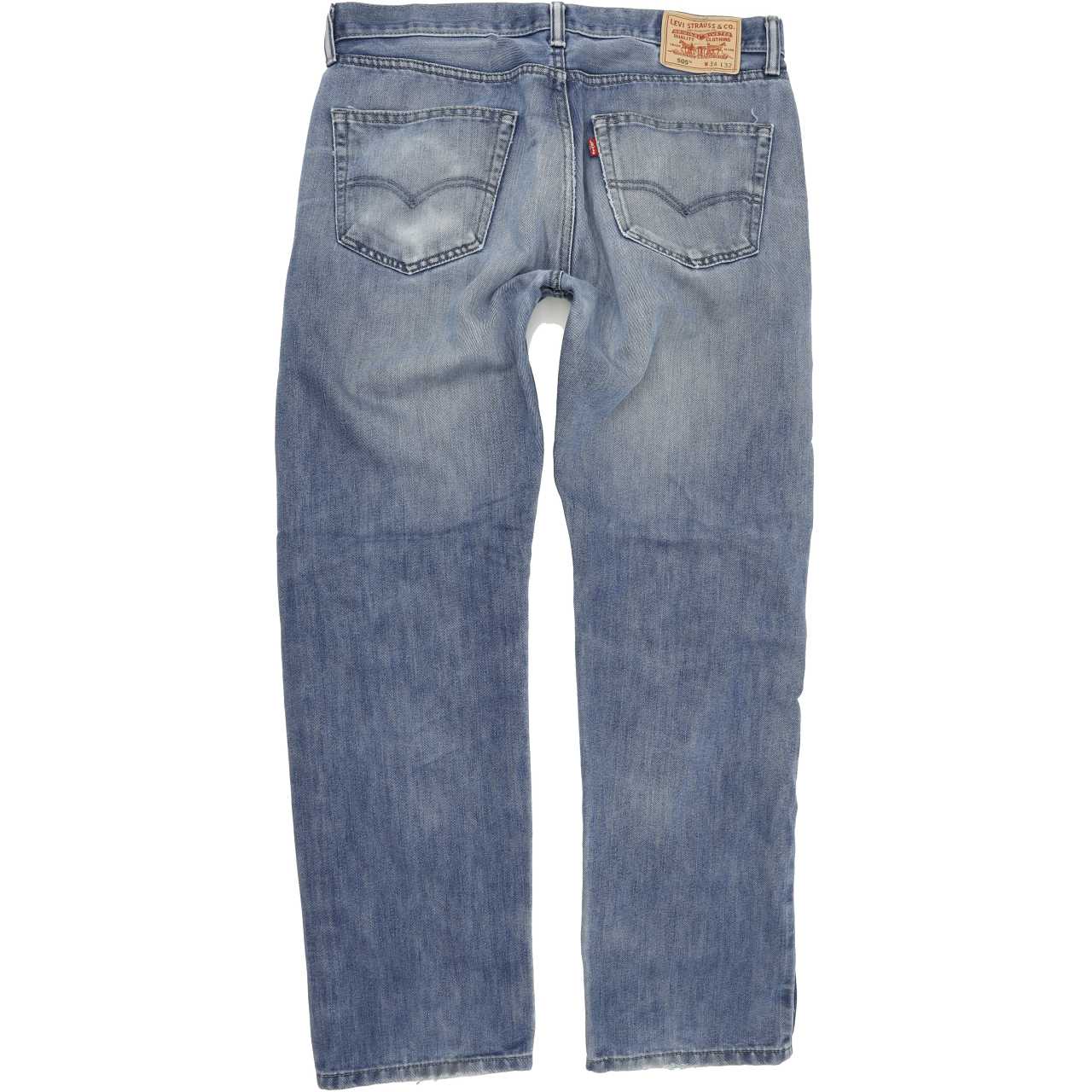 Levi's 505 Men Blue Straight Regular Jeans W34 L32