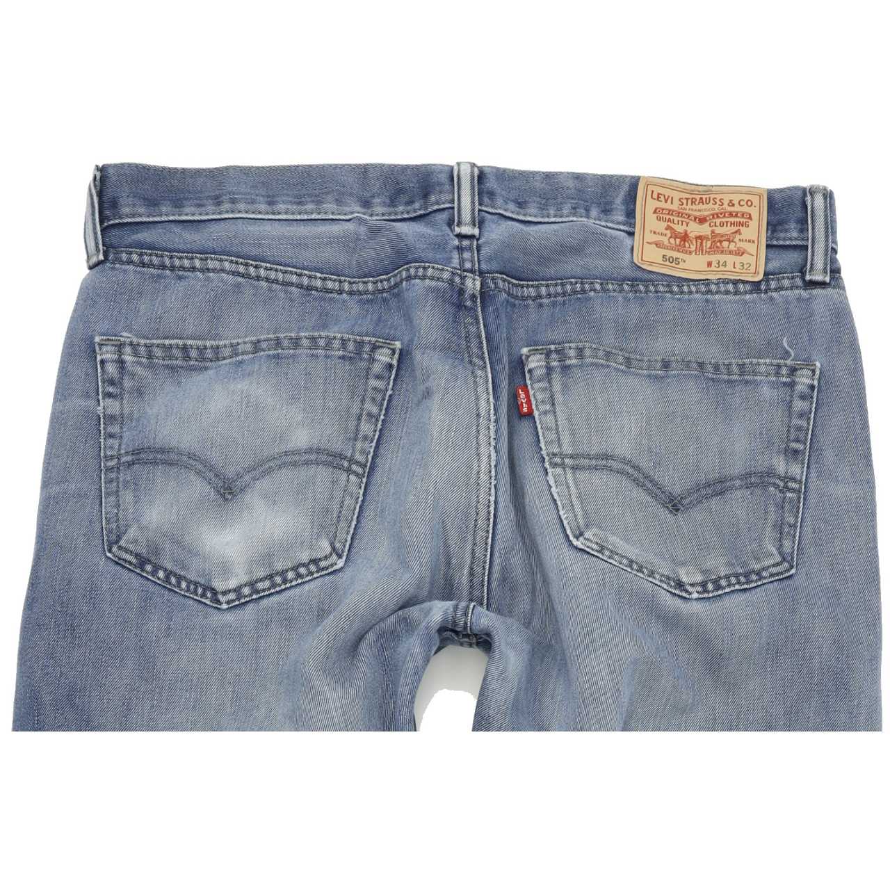 Levi's 505 Men Blue Straight Regular Jeans W34 L32
