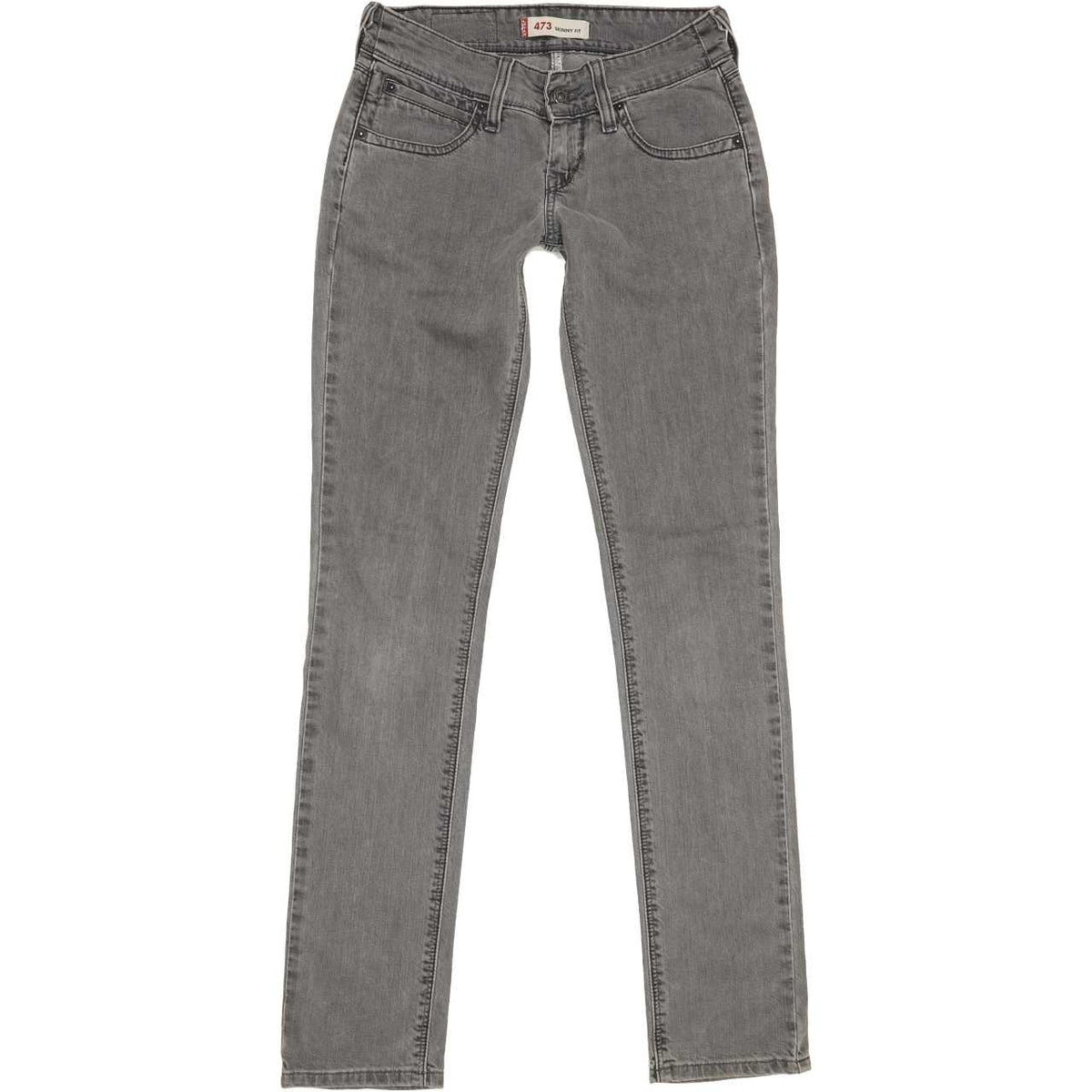 Levi's 473 Women Grey Straight Slim Stretch Jeans W27 L31