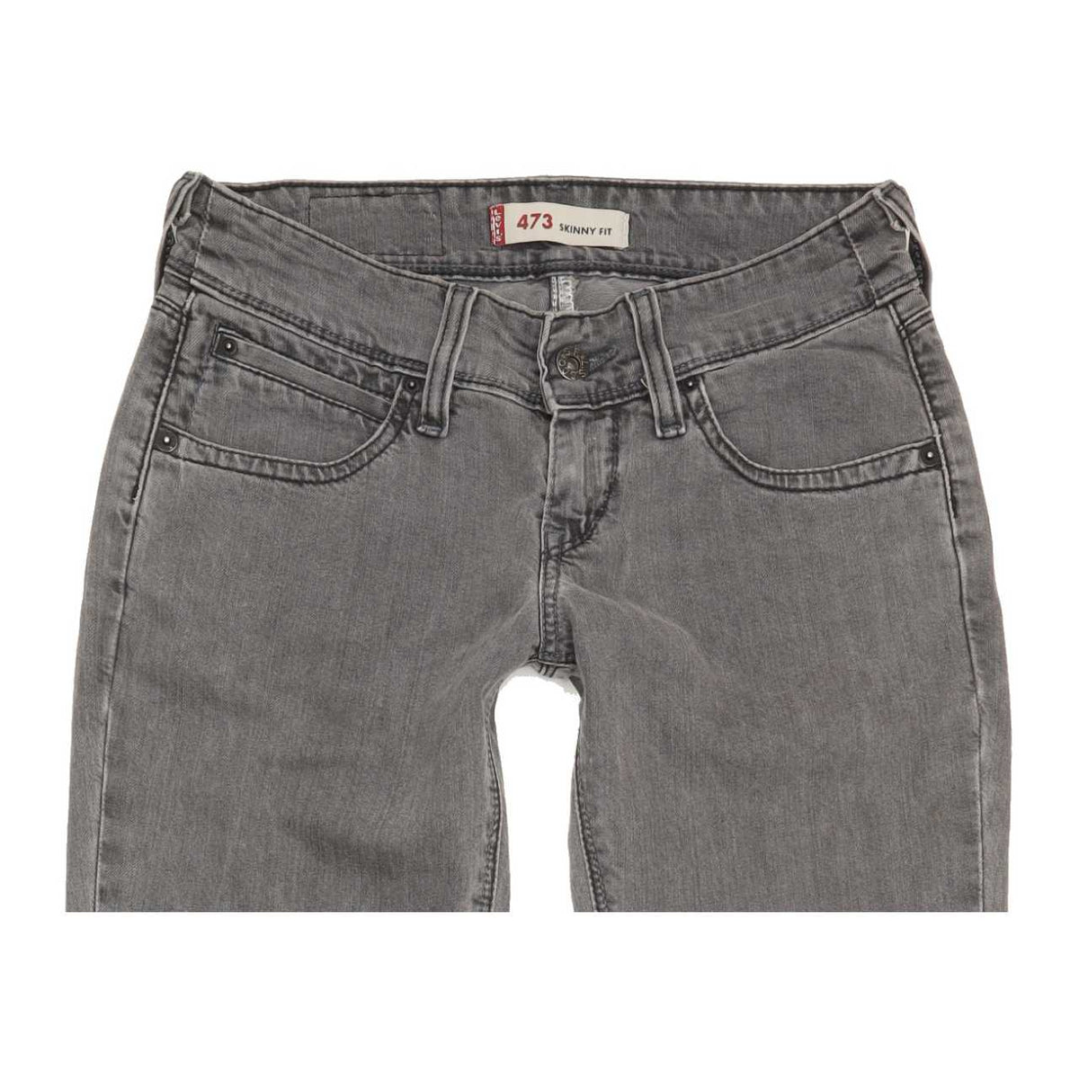 Levi's 473 Women Grey Straight Slim Stretch Jeans W27 L31