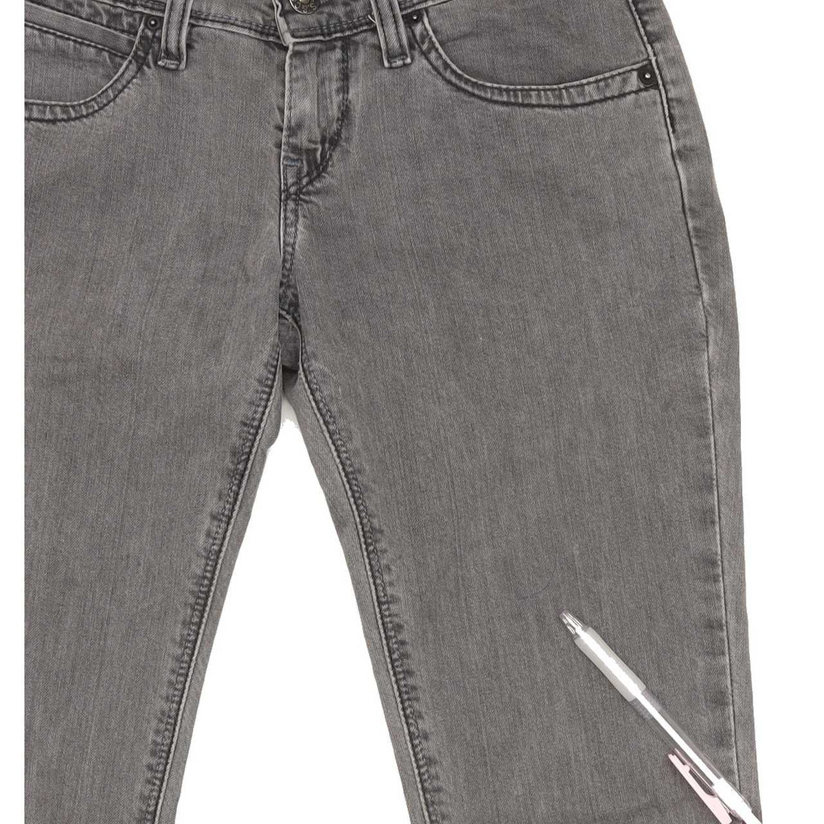 Levi's 473 Women Grey Straight Slim Stretch Jeans W27 L31
