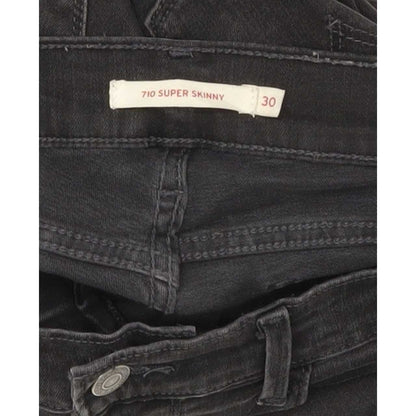 Levi's 710 Super Women Black Skinny Regular Jeans W30 L29