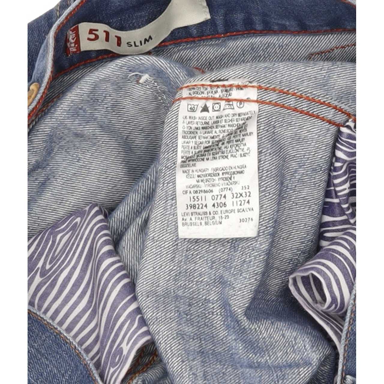 Levi's 511 Men Blue Straight Slim Jeans W32 L32