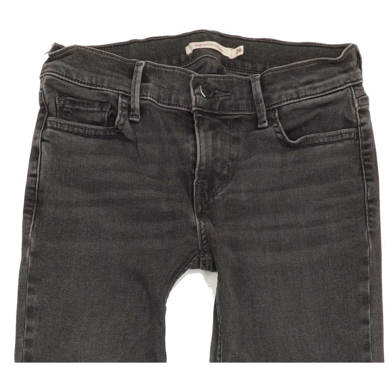 Levi's 710 Super Women Charcoal Skinny Regular Stretch Jeans W26 L31