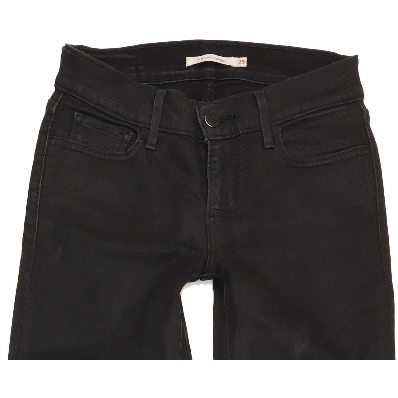 Levi's 710 Super Women Black Skinny Regular Stretch Jeans W25 L31