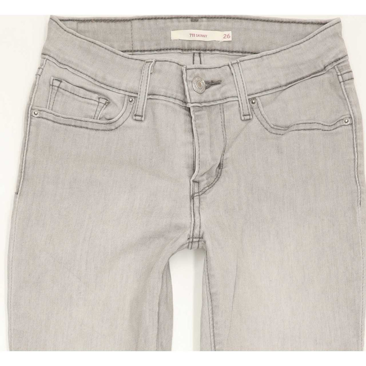 Levi's 711 Women Grey Skinny Regular Stretch Jeans W26 L29