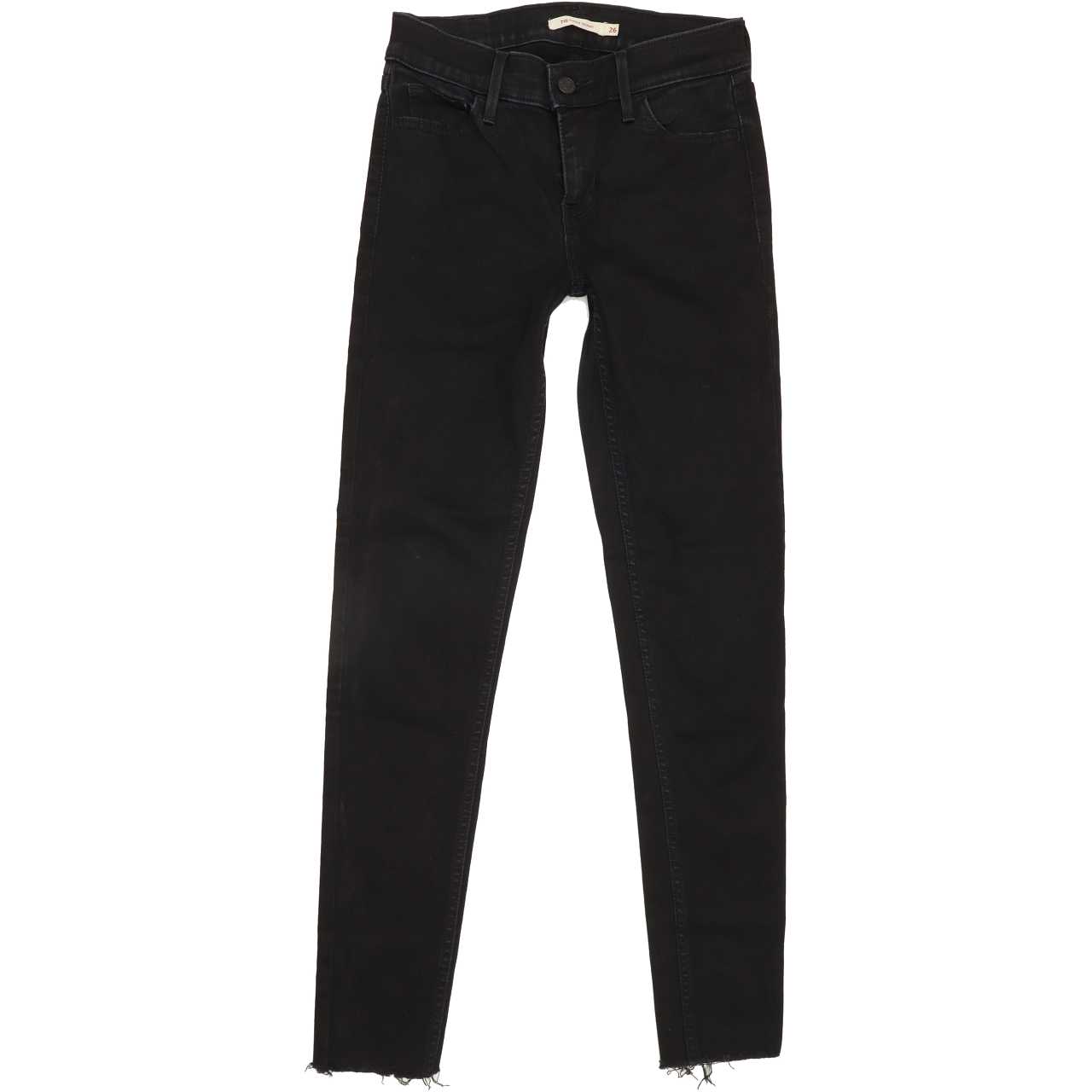 Levi's 710 Super Women Black Skinny Regular Jeans W26 L28