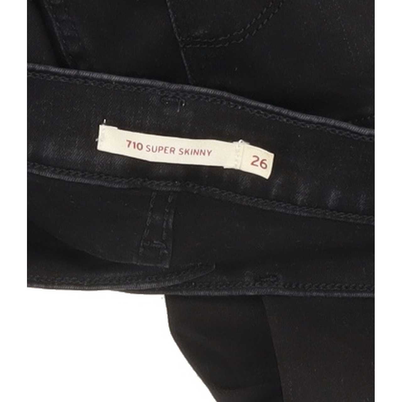 Levi's 710 Super Women Black Skinny Regular Jeans W26 L28