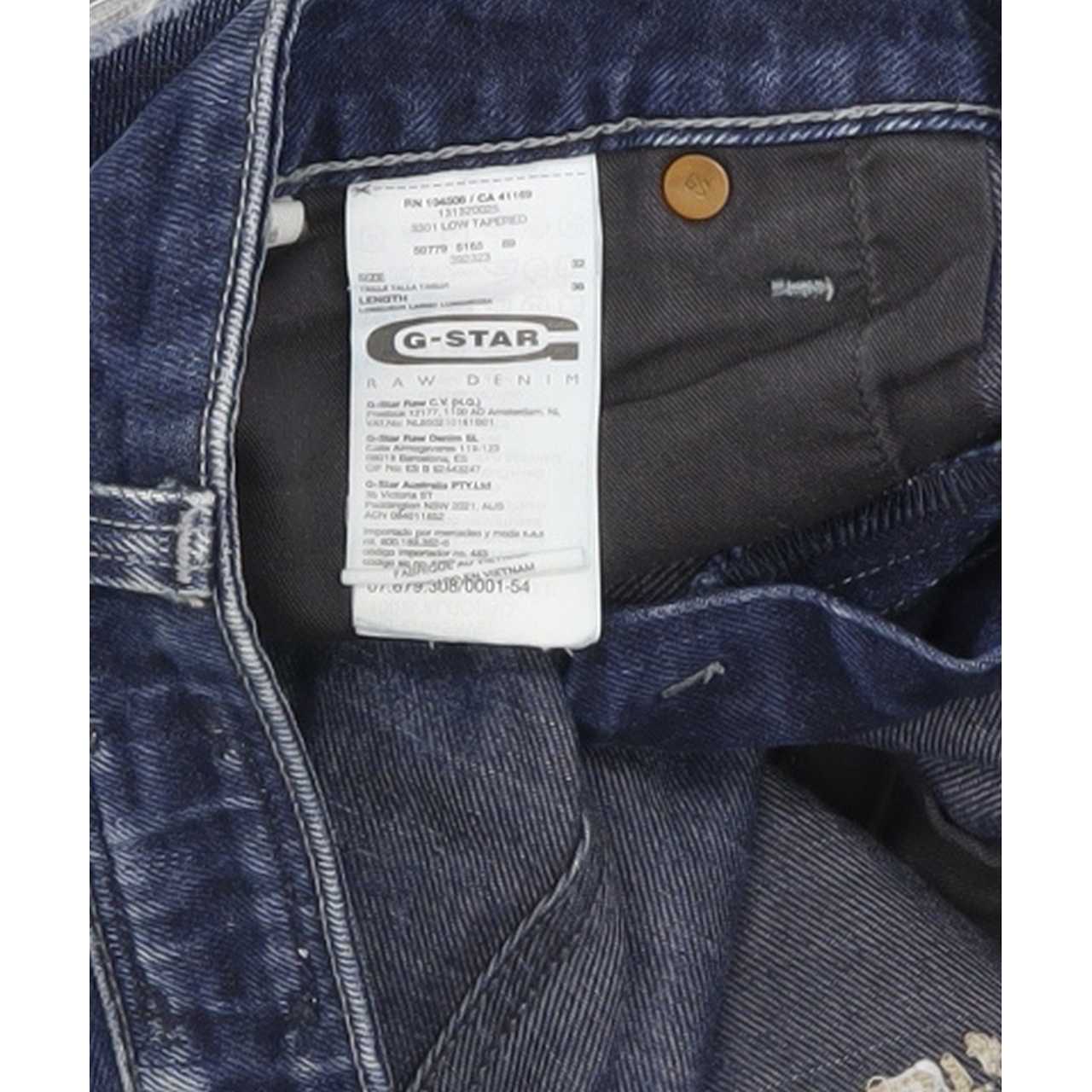 G-Star 3301 Men Blue Tapered Slim Jeans W32 L29