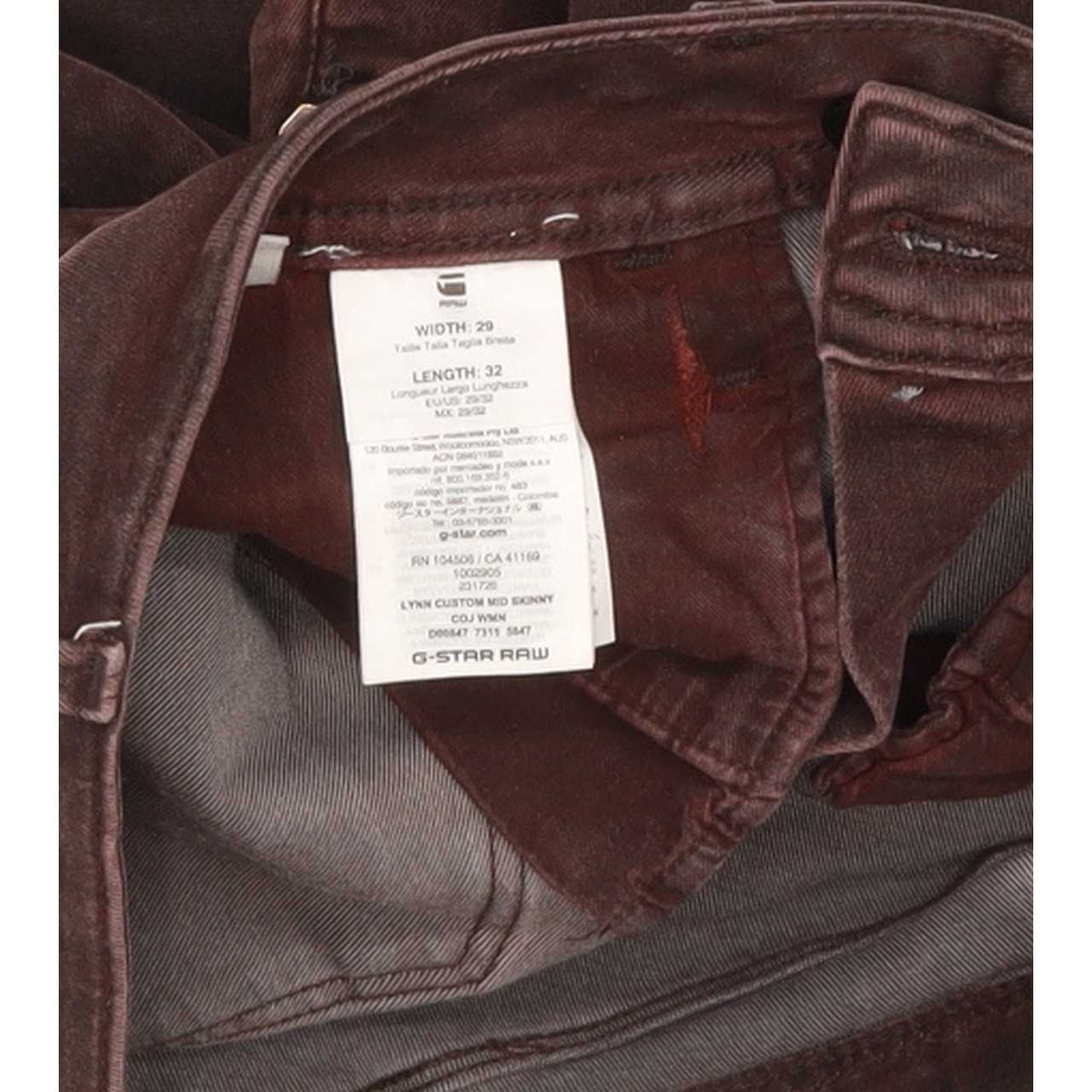 G-Star Lynn Custom Women Purple Skinny Slim Stretch Jeans W29 L32