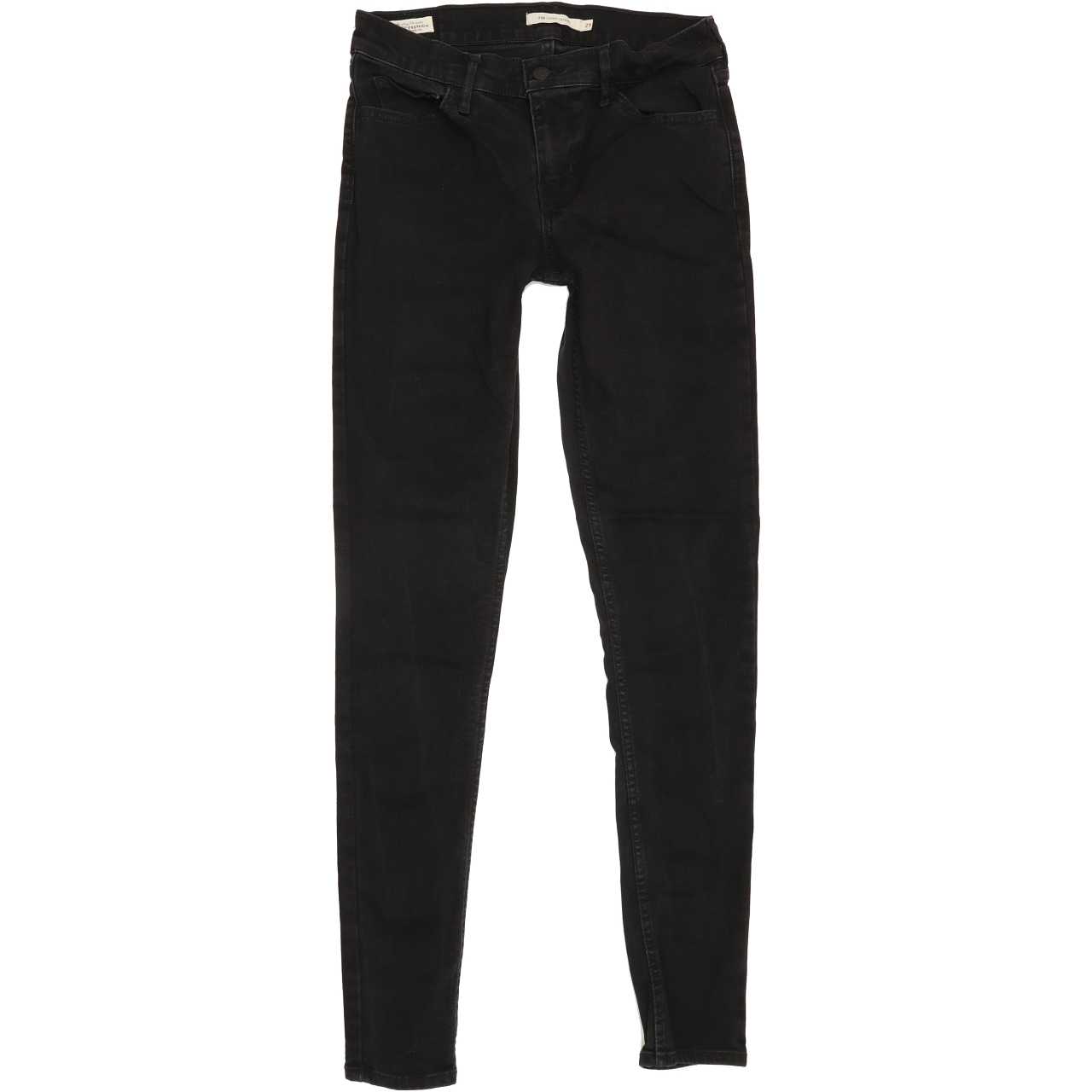 Levi's 710 Super Women Black Skinny Regular Stretch Jeans W29 L31