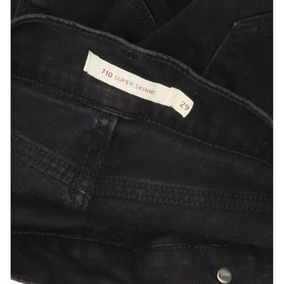 Levi's 710 Super Women Black Skinny Regular Stretch Jeans W29 L31