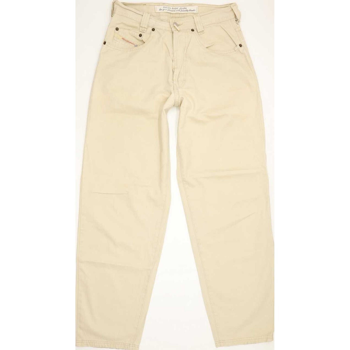 Diesel Saddle Baggy Men Beige Tapered Relaxed Jeans W29 L30