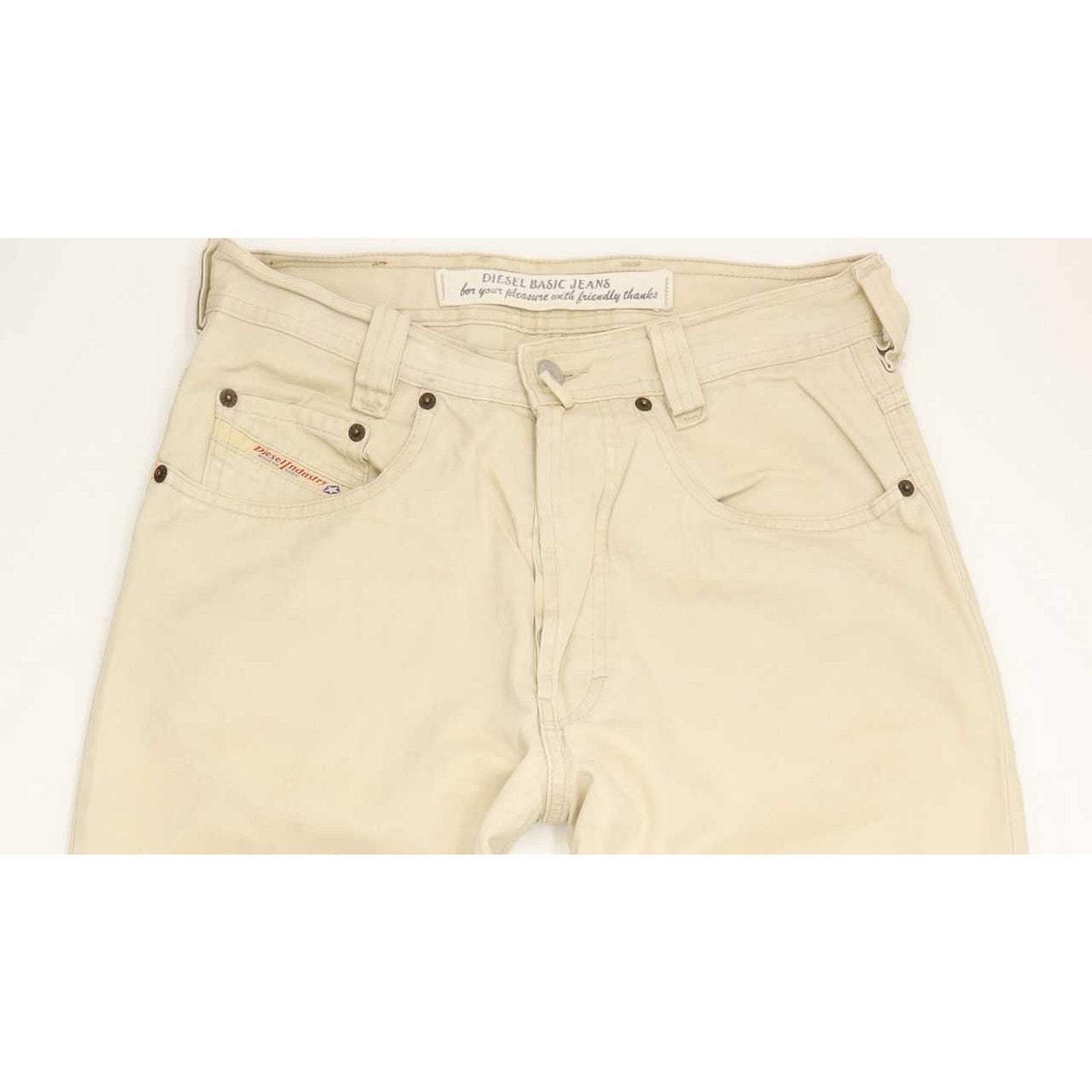 Diesel Saddle Baggy Men Beige Tapered Relaxed Jeans W29 L30