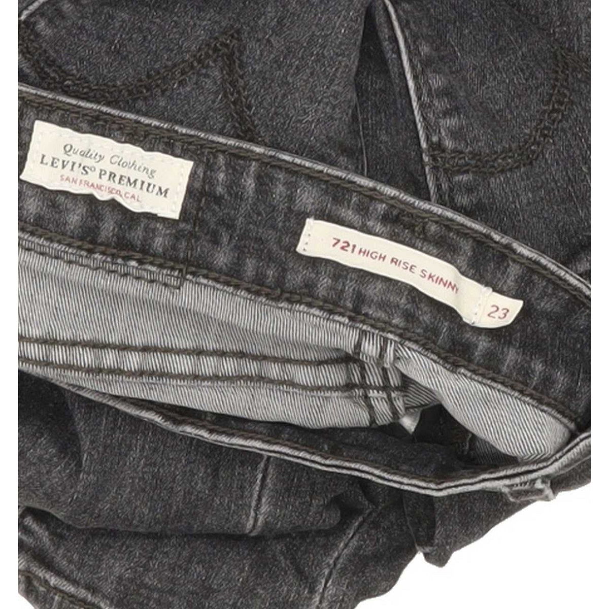Levi's 721 High Rise Women Charcoal Skinny Stretch Jeans W23 L30