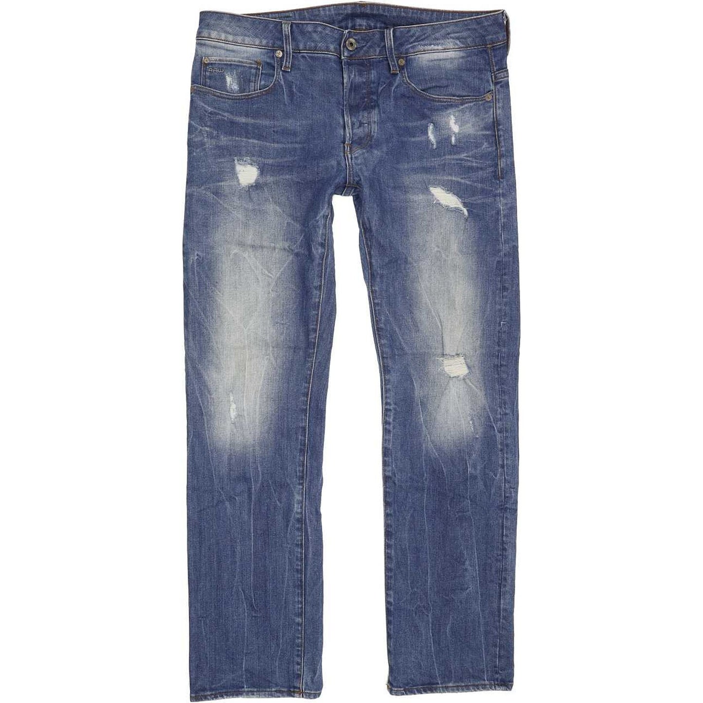 G-Star 3301 Men Blue Straight Regular Stretch Jeans W33 L31