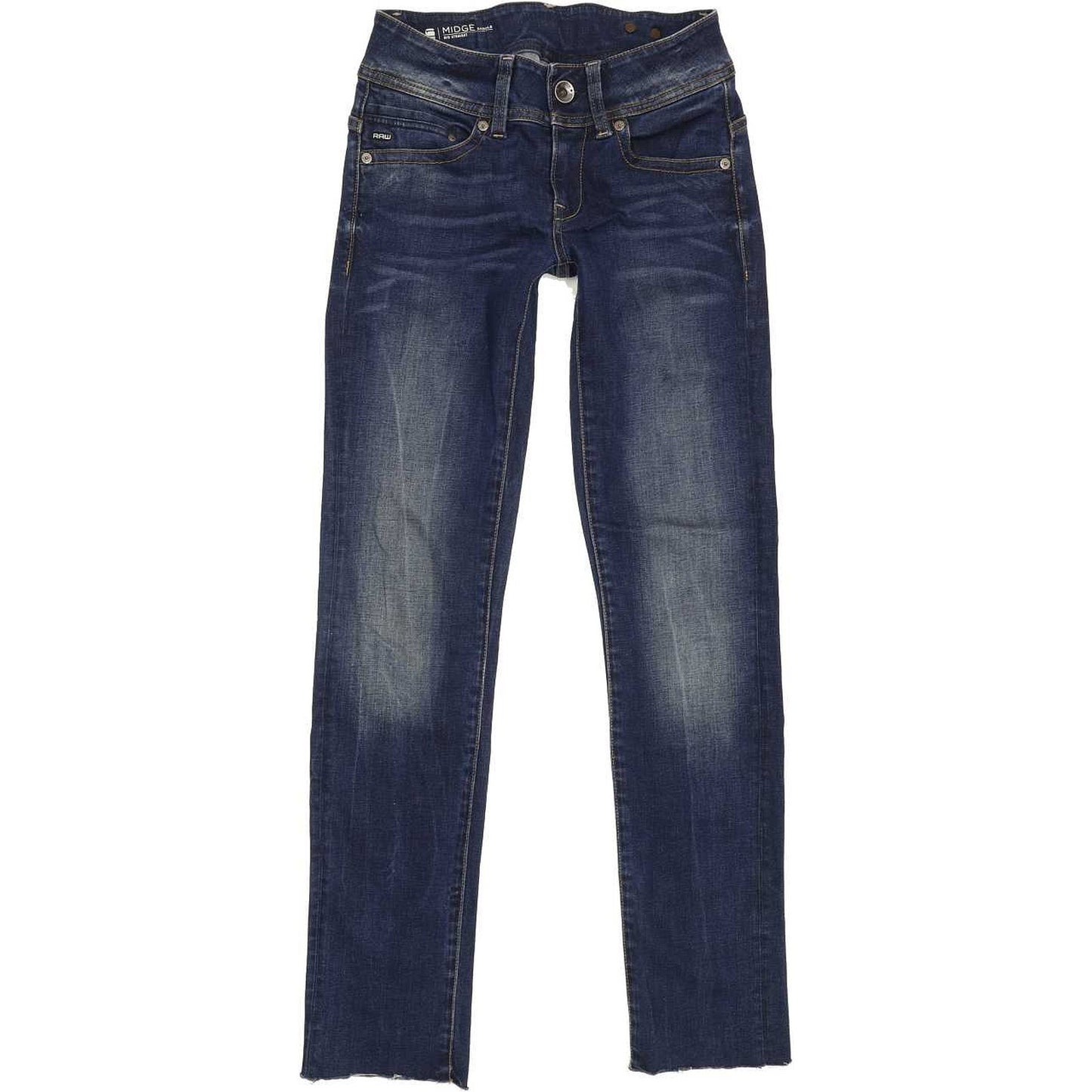 G-Star Midge Saddle Women Blue Straight Regular Stretch Jeans W25 L28
