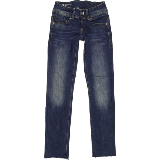 G-Star Midge Saddle Women Blue Straight Regular Stretch Jeans W25 L28