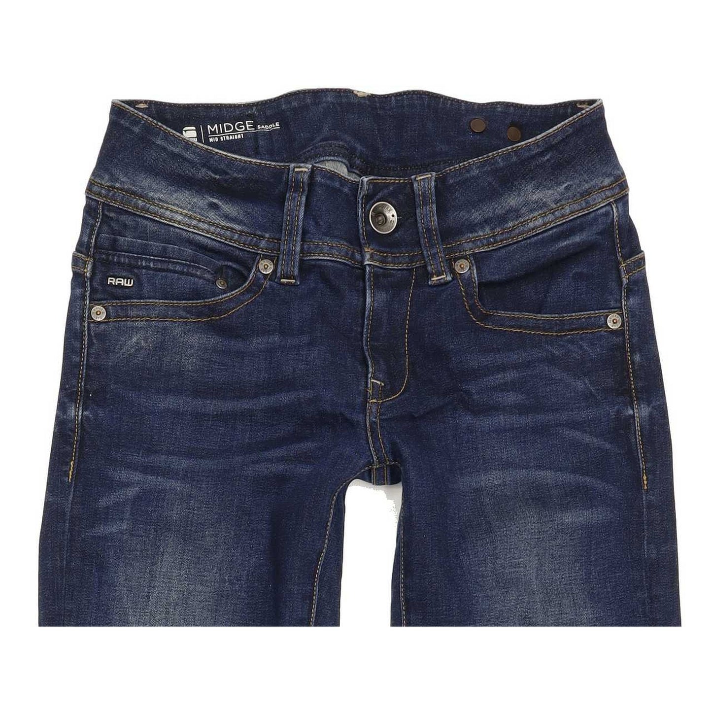 G-Star Midge Saddle Women Blue Straight Regular Stretch Jeans W25 L28