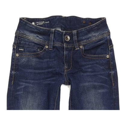 G-Star Midge Saddle Women Blue Straight Regular Stretch Jeans W25 L28