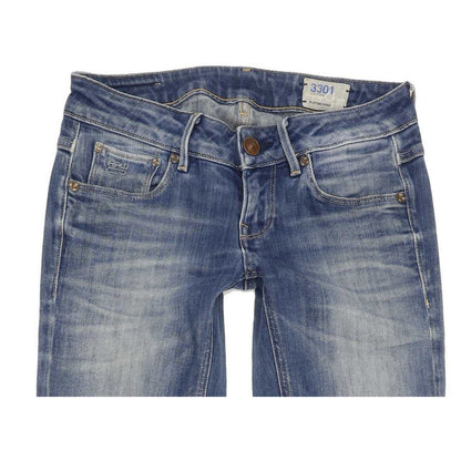 G-Star 3301 Women Blue Straight Slim Stretch Jeans W26 L32