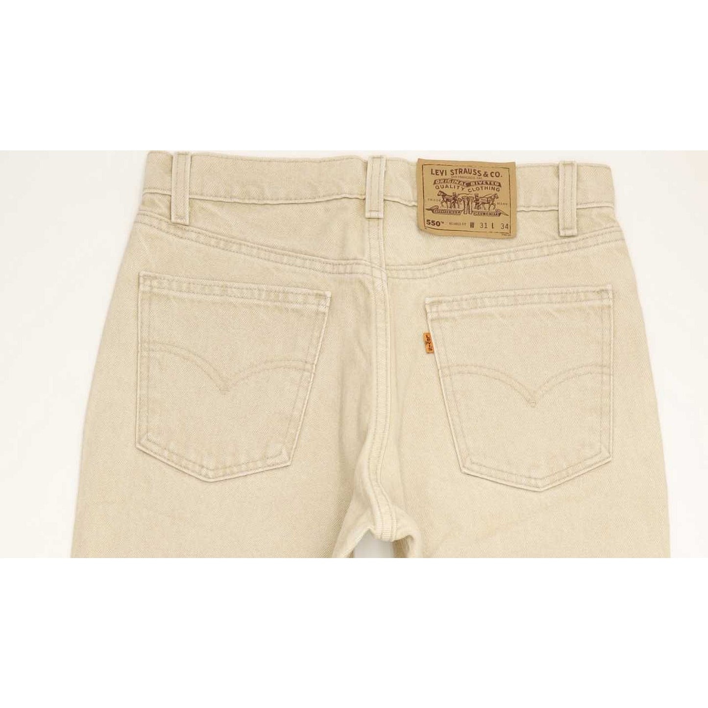 Levi's 550 Made in USA Beige Tapered Relaxed Mom Jeans High Waisted W31 L31