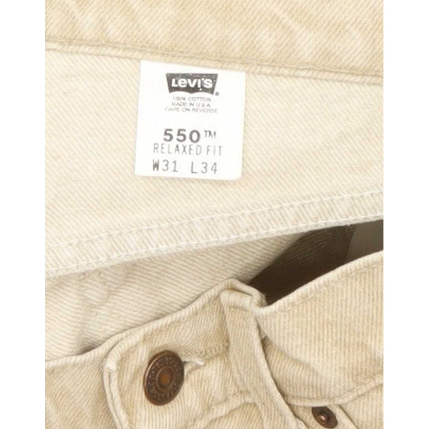 Levi's 550 Made in USA Beige Tapered Relaxed Mom Jeans High Waisted W31 L31
