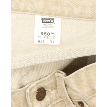 Levi's 550 Made in USA Beige Tapered Relaxed Mom Jeans High Waisted W31 L31